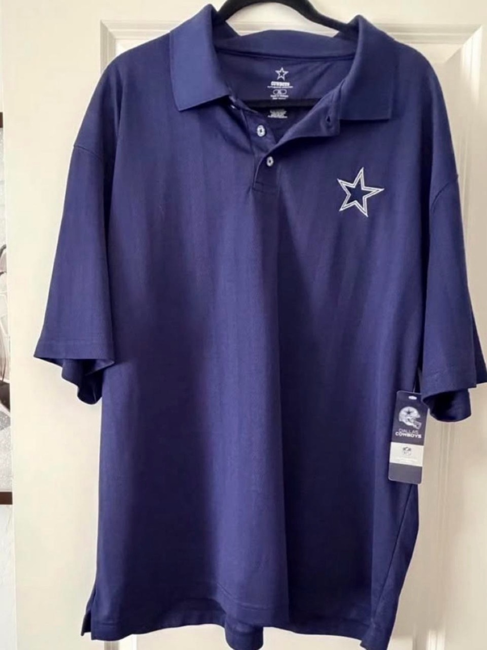 NFL Dallas Cowboys Navy Blue Polo Shirt with Star Logo fits like XXL
